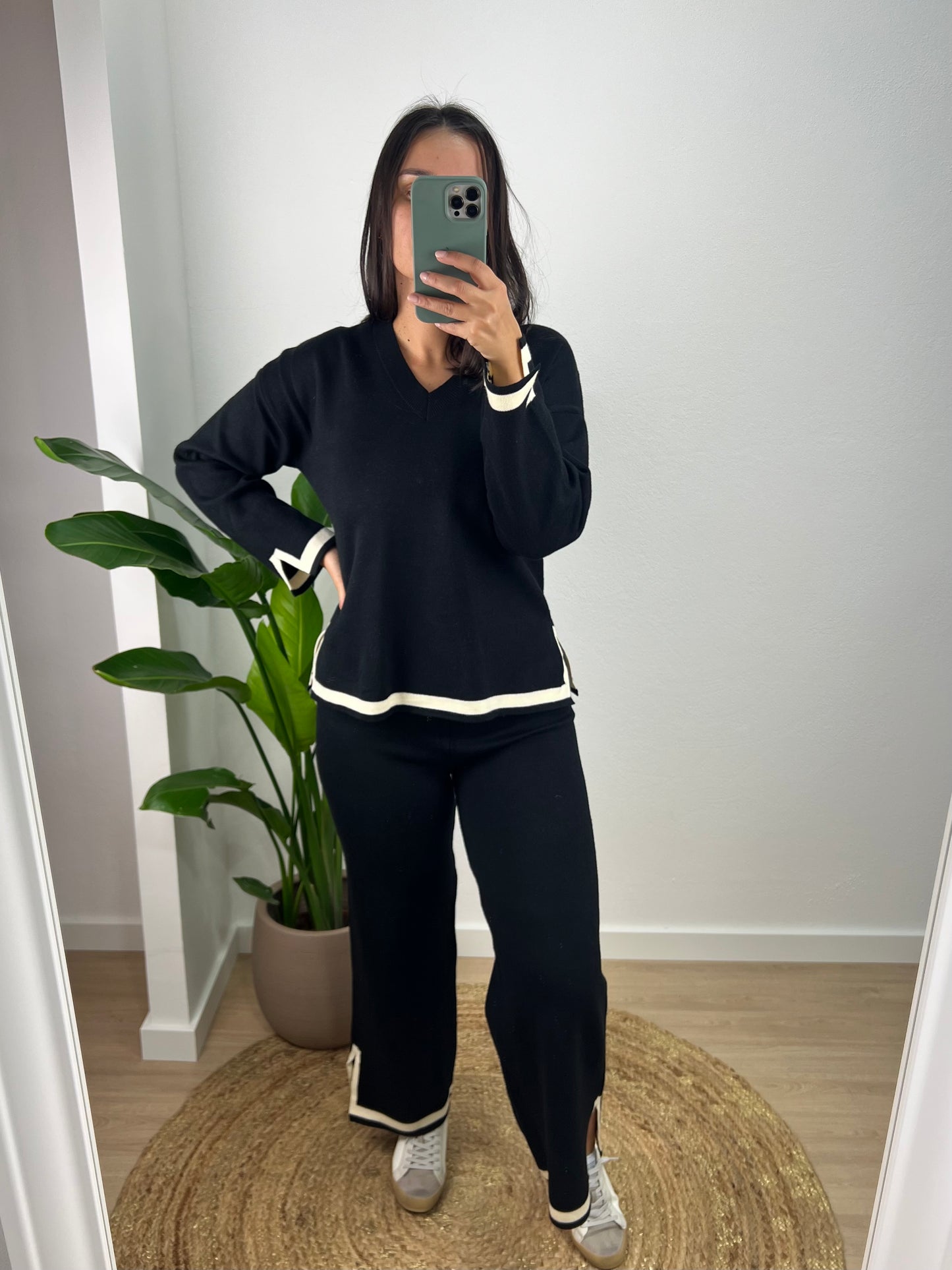 Conjunto de Malha Paris - Preto