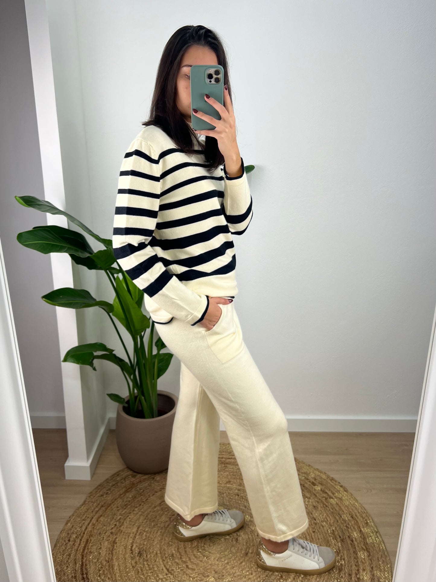 Conjunto de Malha Edimburgo - Branco/Preto