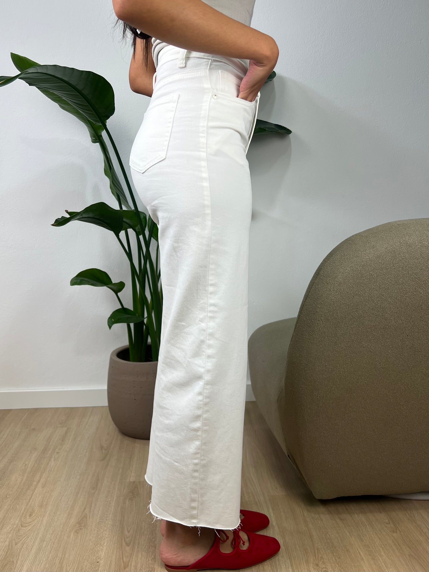 Calças Wide Leg - Branco