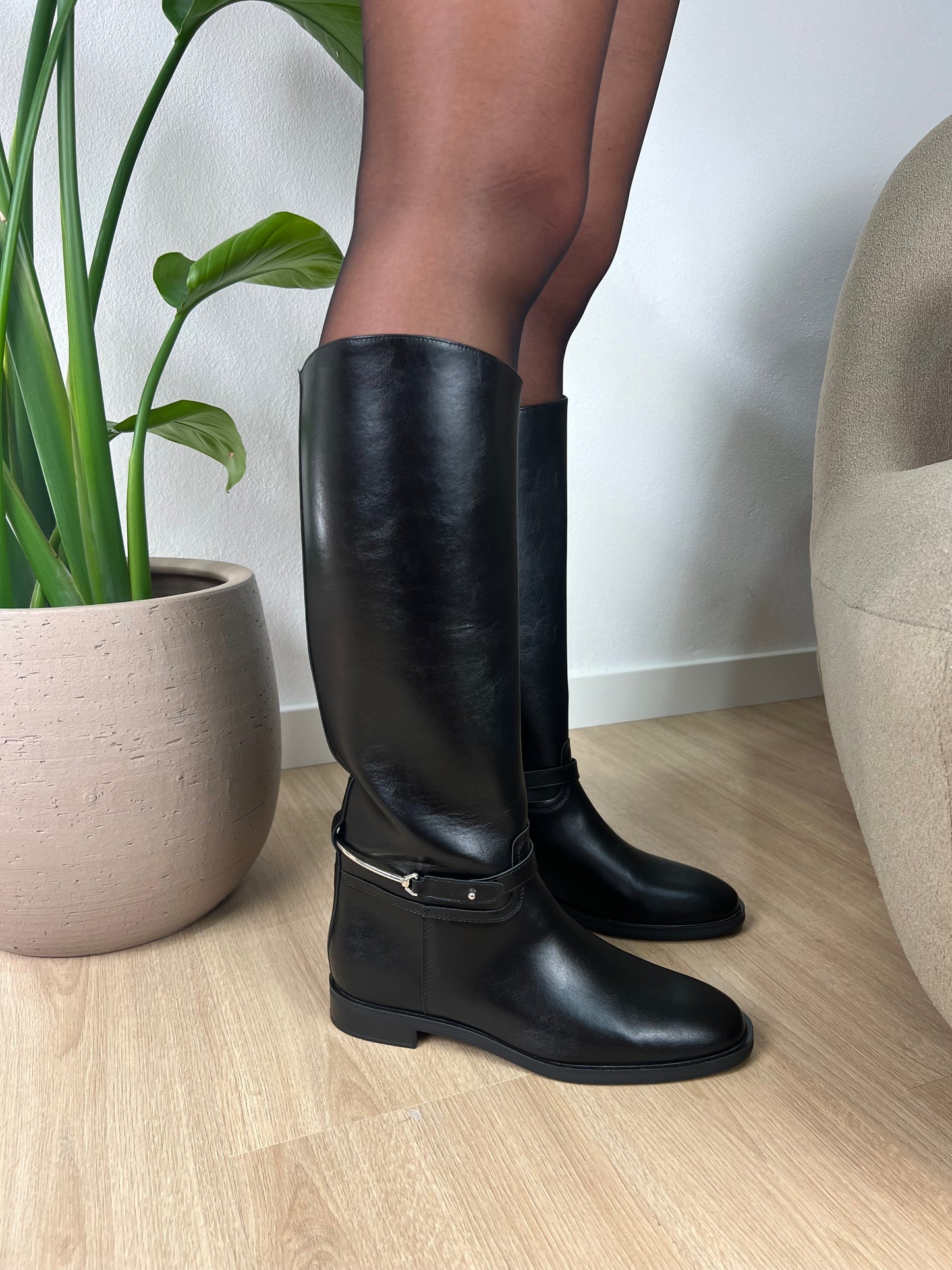 Bota Hípica Rasa - Preto