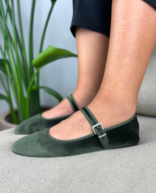 Mary Jane Veludo - Verde