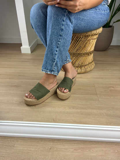 Sandália Plataforma - Kaki