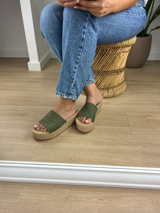 Sandália Plataforma - Kaki