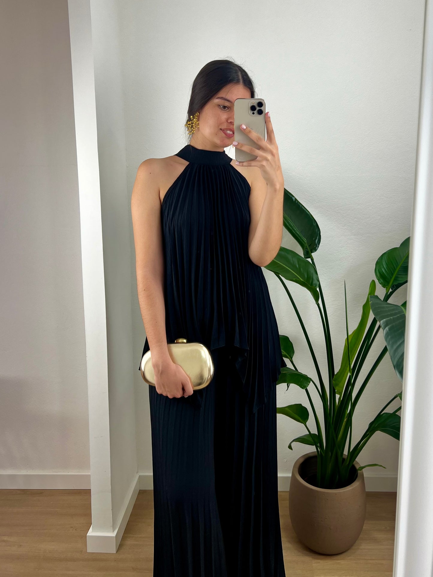 Conjunto Plissado - Preto