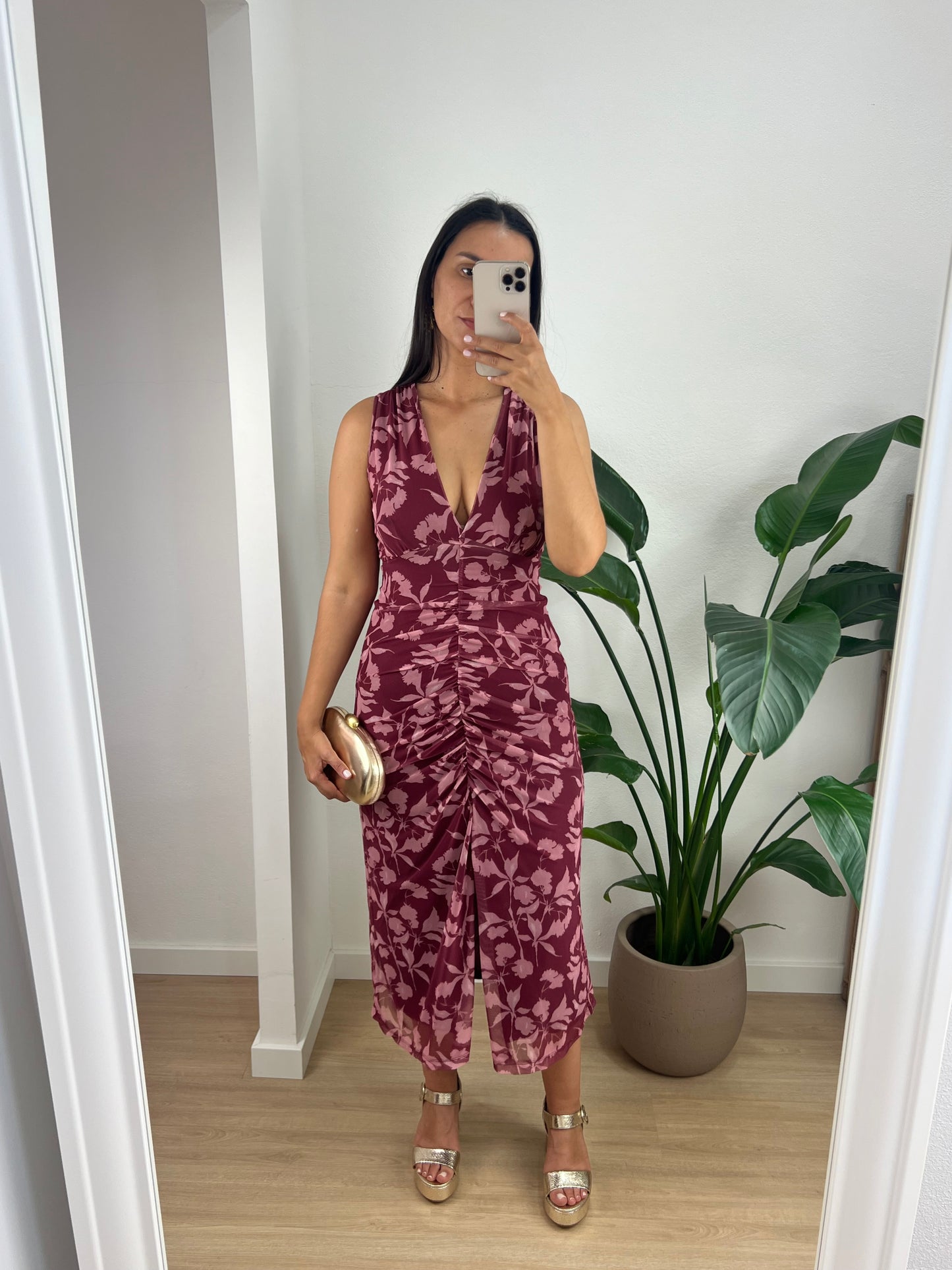 Vestido Rosário - Vinho