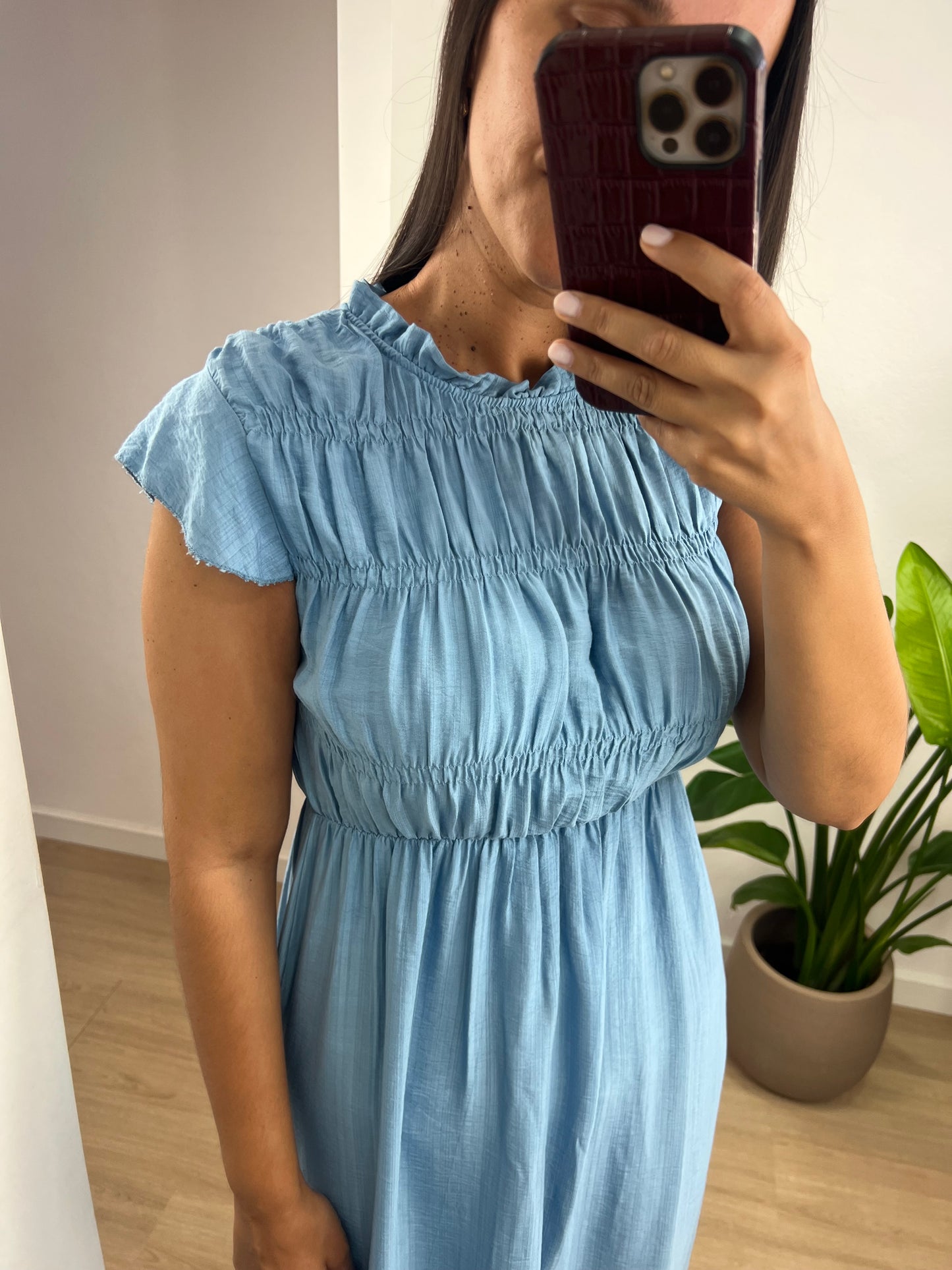 Vestido de manga curta