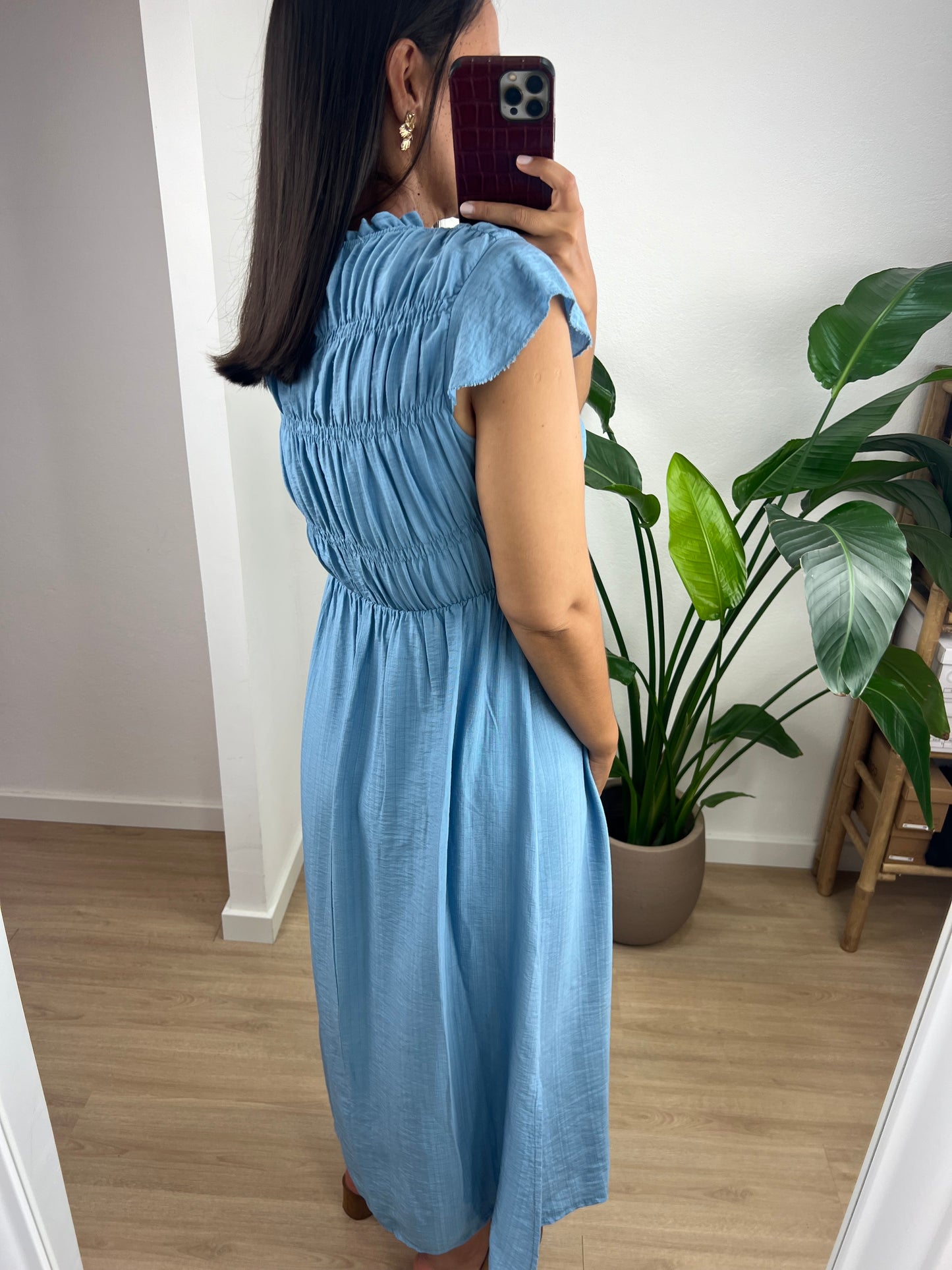 Vestido de manga curta