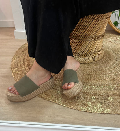 Sandália Plataforma - Kaki