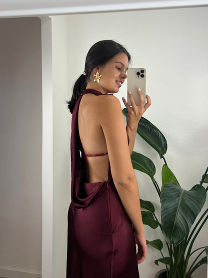 Vestido Ísis - Bordeaux