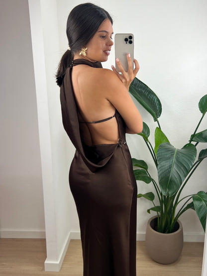 Vestido Ísis - Castanho