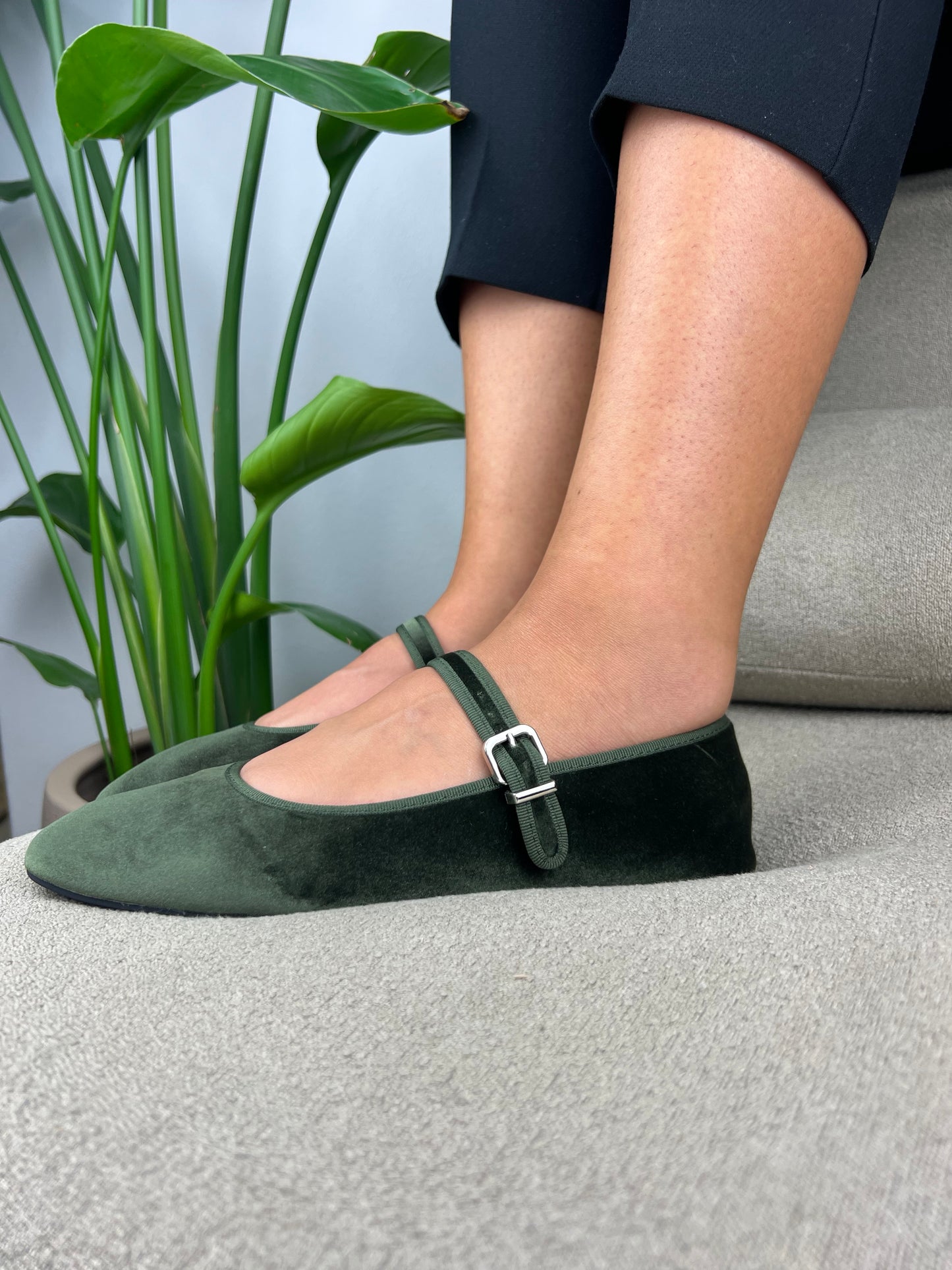 Mary Jane Veludo - Verde
