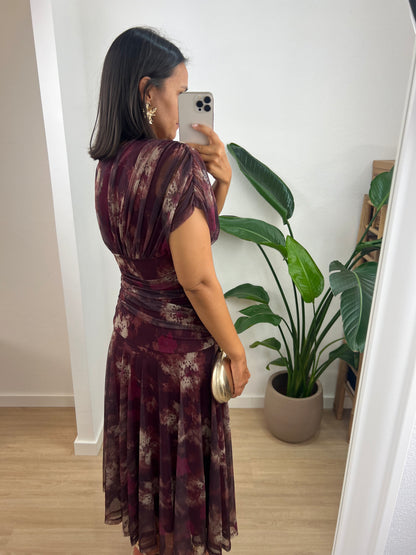 Vestido Émilie - Bordô