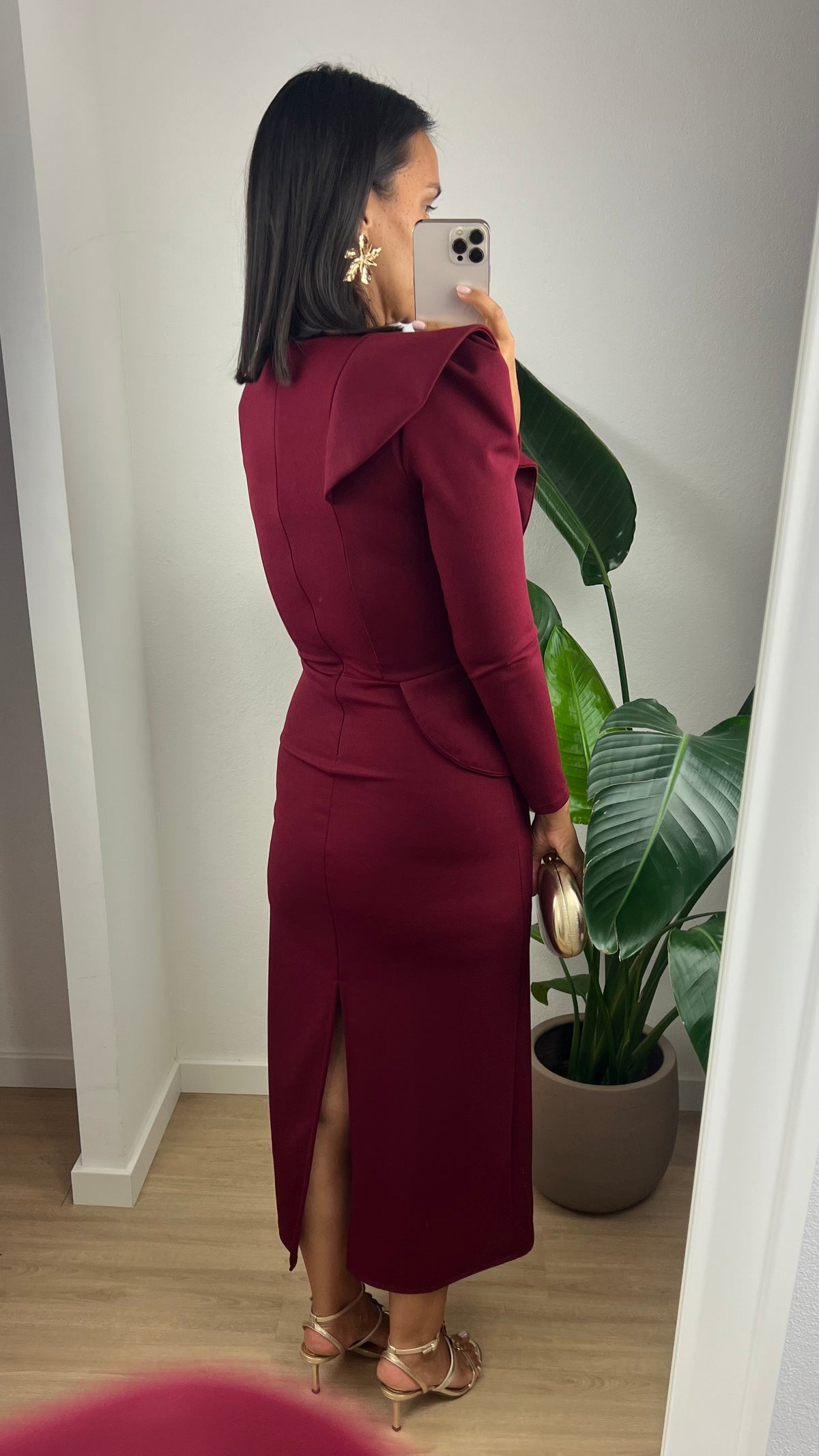 Vestido Azucena - Bordô