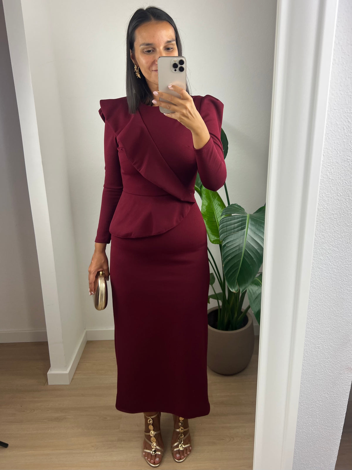 Vestido Azucena - Bordô