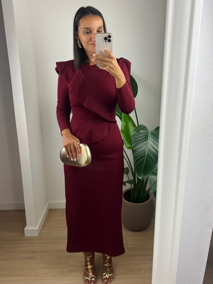 Vestido Azucena - Bordô