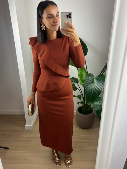Vestido Azucena - Terracota