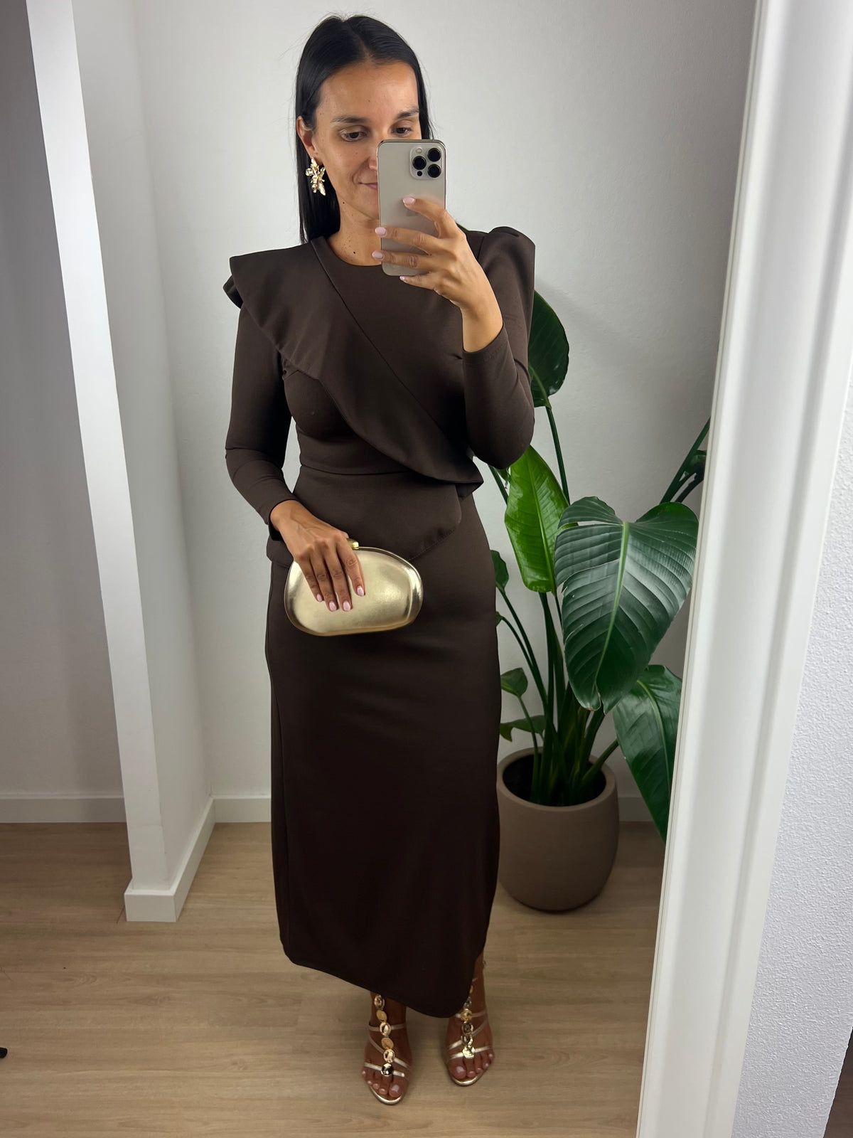Vestido Azucena - Castanho