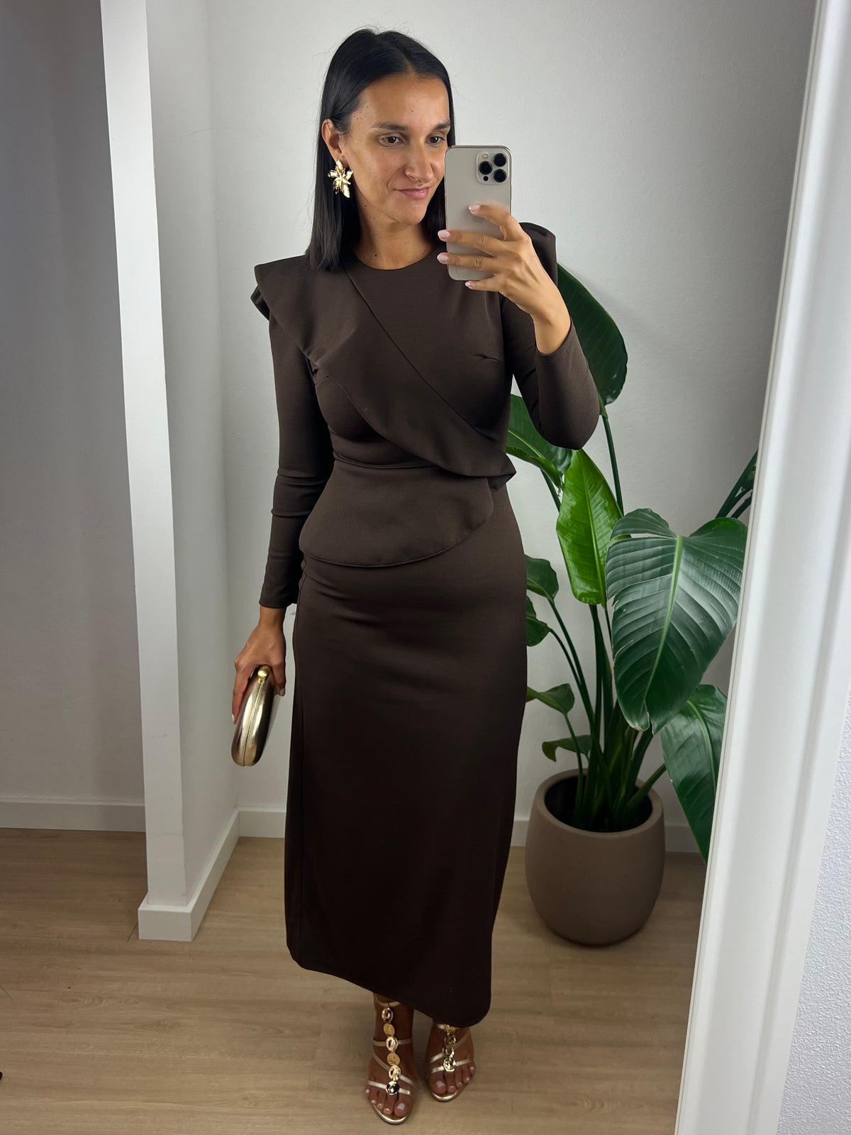 Vestido Azucena - Castanho