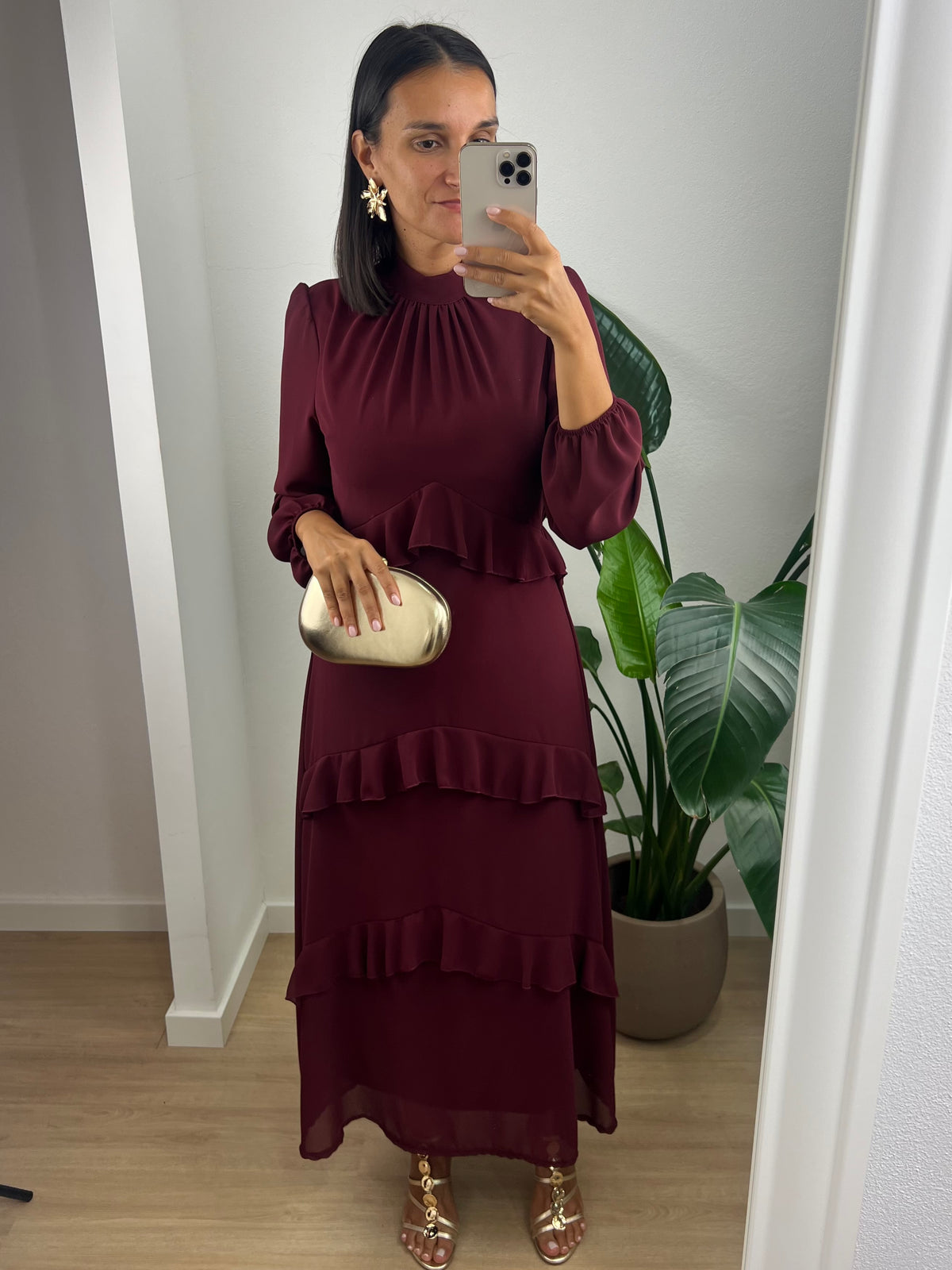 Vestido Andrea - Bordeaux