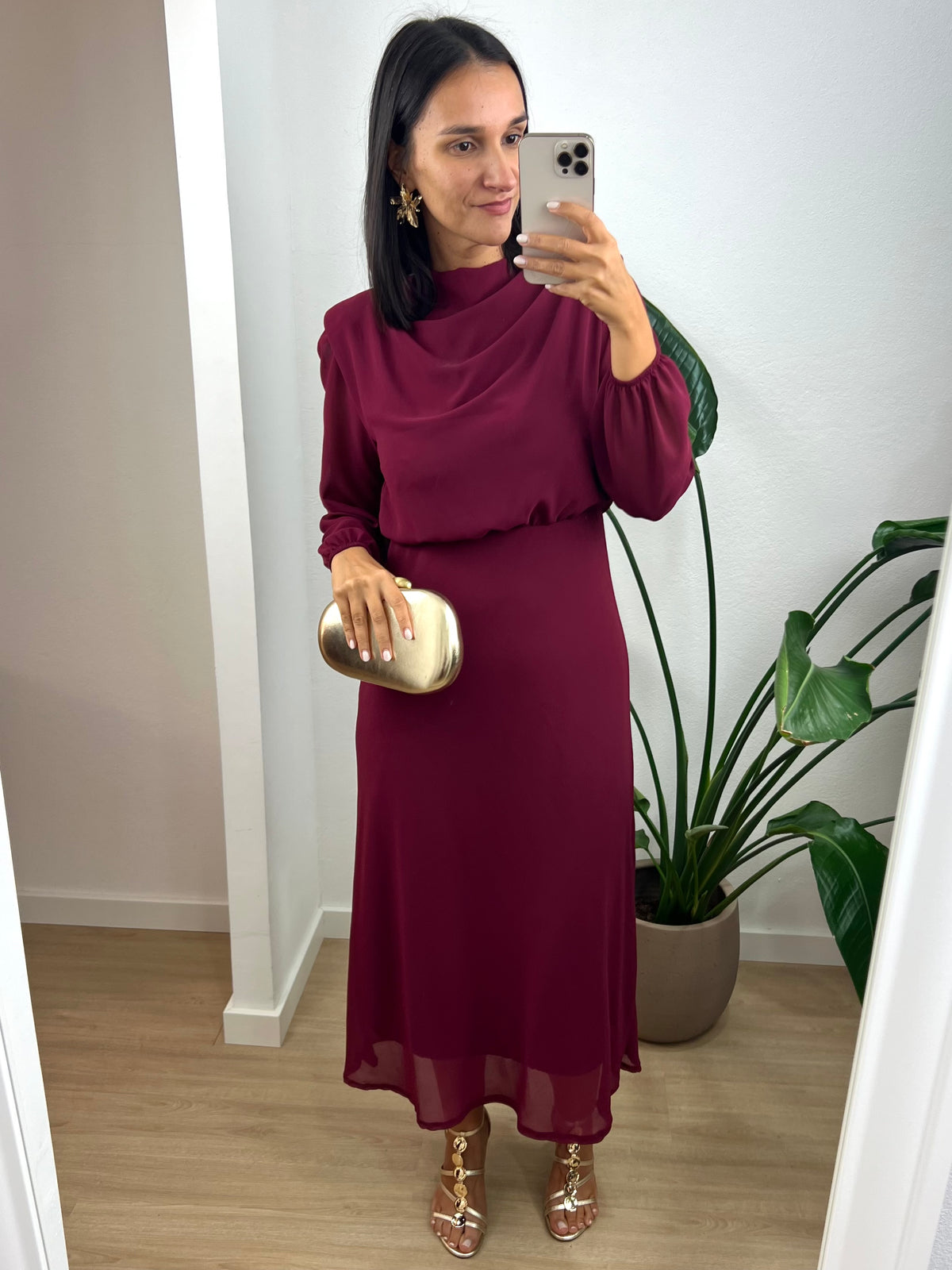 Vestido Teresa - Bordeaux