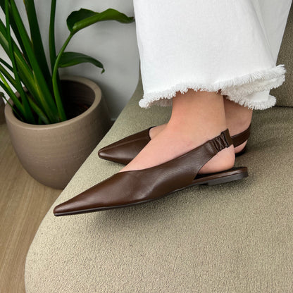 Sapato Slingback - Castanho