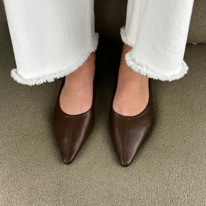 Sapato Slingback - Castanho