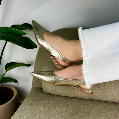 Sapato Slingback - Dourado