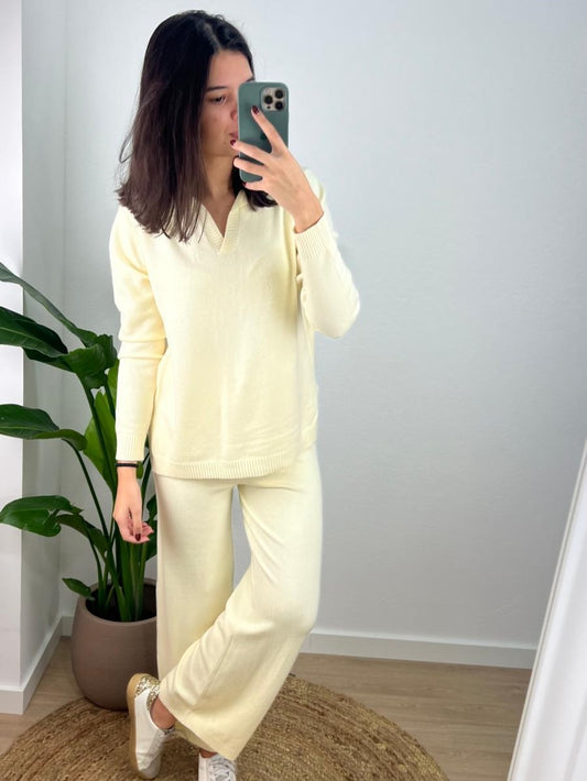 Conjunto de Malha Comfy - Branco