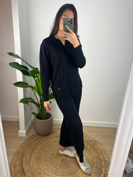 Conjunto de Malha Comfy - Preto