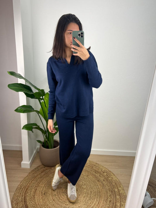 Conjunto de Malha Comfy - Azul